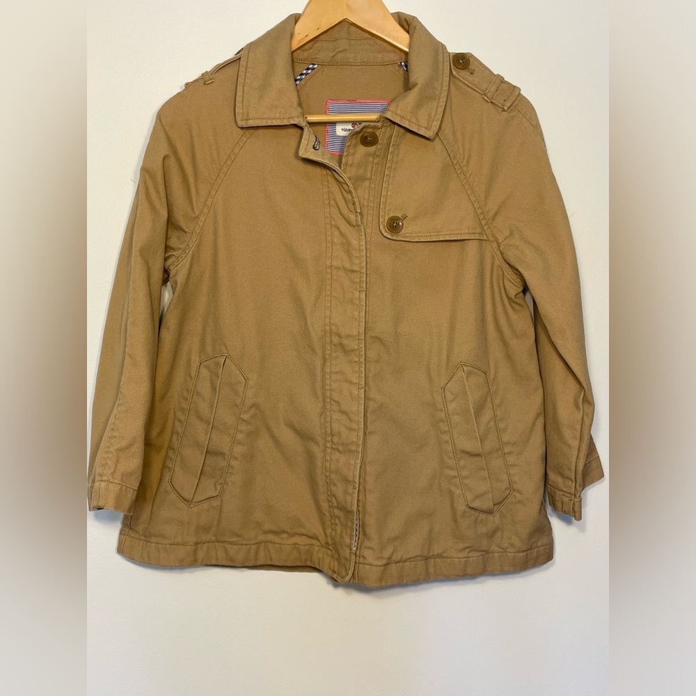 Vineyard Vines Chore Barn Coat Button Up Khaki Tan Canvas Jacket Women’s XS